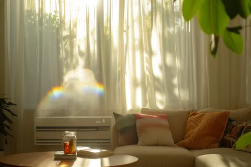 Thermostat programmé sur température idéale avec réglages optimaux pour climatisation performante en période estivale