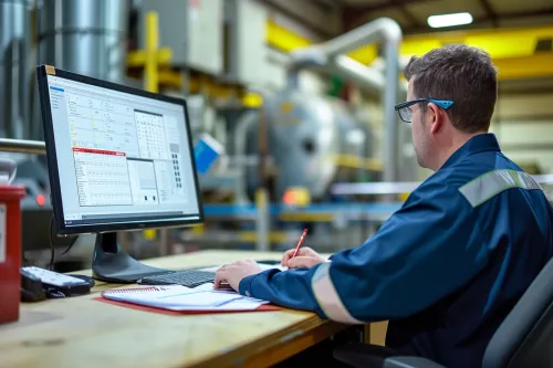 Technicien procédant au renouvellement de son attestation F-Gas lors d'une session de certification réglementaire